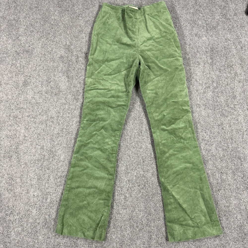 Tuckernuck Green Corduroy Cropped Ankle Pants - Picture 1 of 9